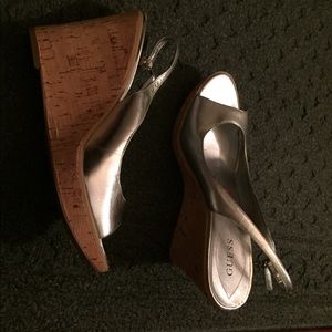 Silver wedge sandal